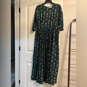 Biba Green Block Print Dress